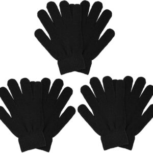 3 Pairs Winter Magic Gloves Adult Knit Gloves Warm Stretchy Knit Gloves