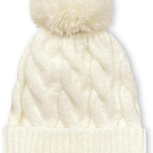 Womens Winter Hat Beanies Winter Soft Hat for Women Pompom Warm Knit Hats Ski Cap with Faux Fur Lined