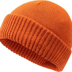 Men's Cuffed Beanie Knitted Winter Hat Warm Knit Hat Ski Stocking Cap Roll-up Edge Harbour Hat Soft Stylish Skullcap